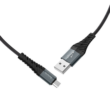 Hoco X38 2.4A Fast Charging USB for iPhone/ iPad Anti Bending Cable 25cm - Black